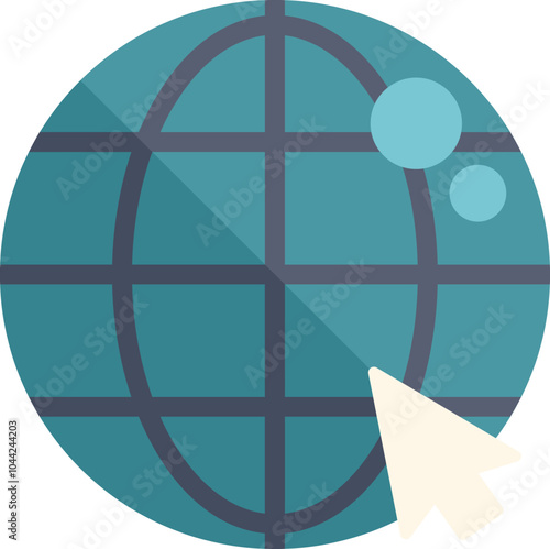 Mouse cursor is clicking a globe, representing the concept of browsing the internet and exploring websites