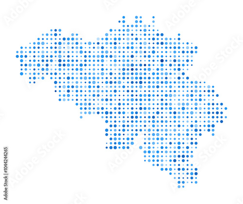 Belgium Dot Map. Country Digital Style Shape. Belgium vector image. Country shape blue circular dots. Trending vector illustration.