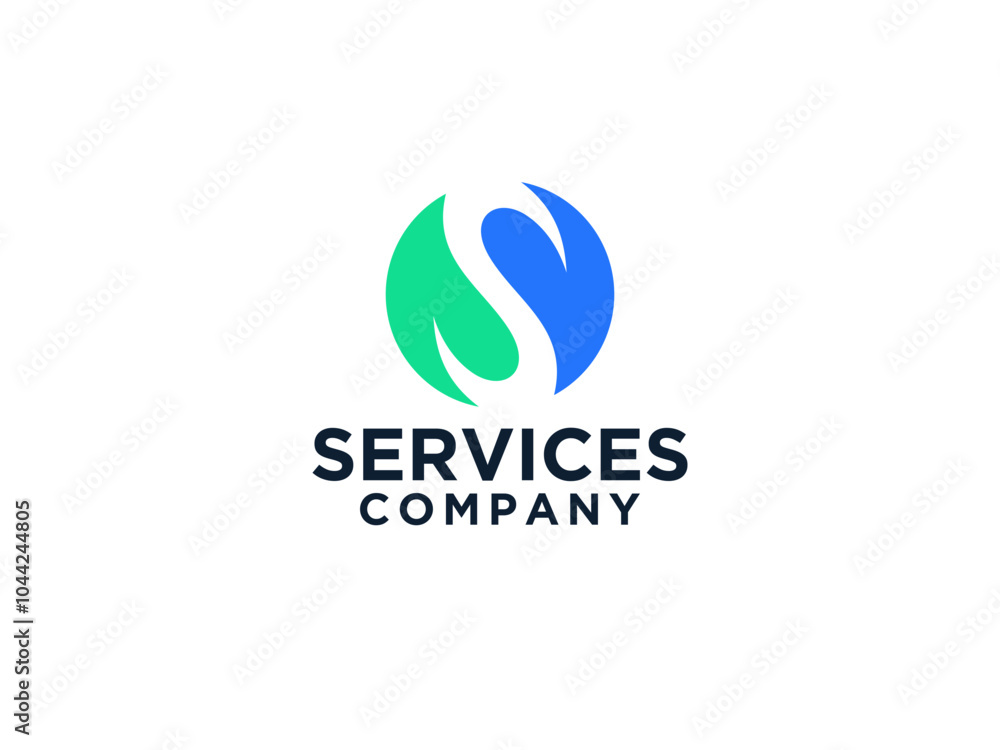 Abstract Natural Ecology Logo. Circular Leaves Symbol Combination with Negative Space. Abstract Natural Ecology Logo. Circular Leaves Symbol Combination with Negative Space.