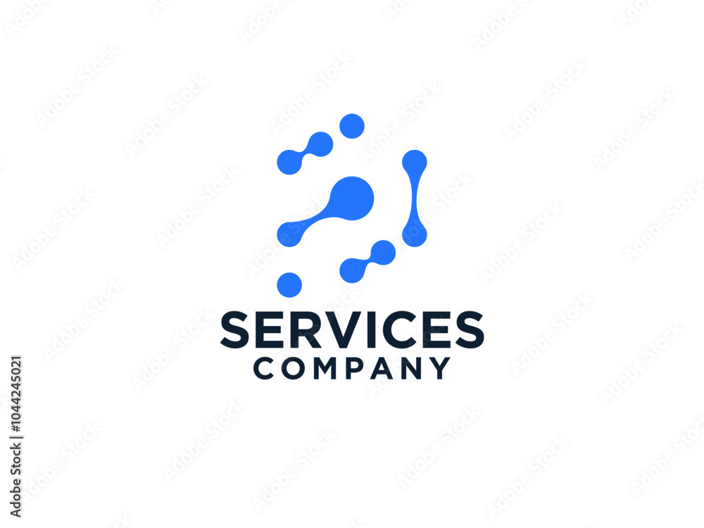 Blue Icon Letter P Logo. Flat Vector Logo Design Template Blue Icon Letter P Logo. Flat Vector Logo Design Template