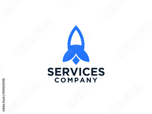 Rocket Logo. Simple Rocket Line Icon isolated on White Background. Usable for Business and Technology Logos.