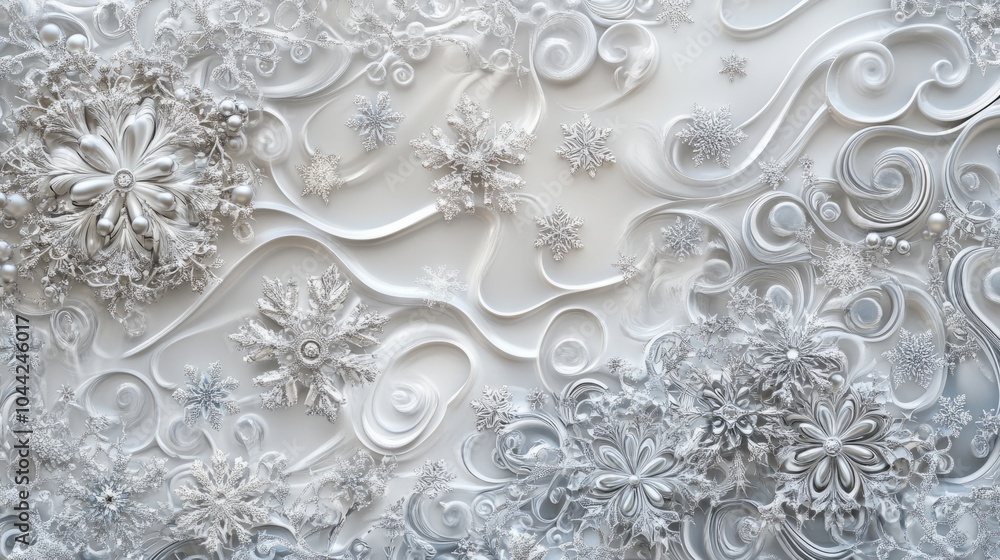 background with silver and white wavy pattern. christmas theme wallpaper for card. banner with snowflake background with silver and white wavy pattern. christmas theme wallpaper for card. banner with snowflake