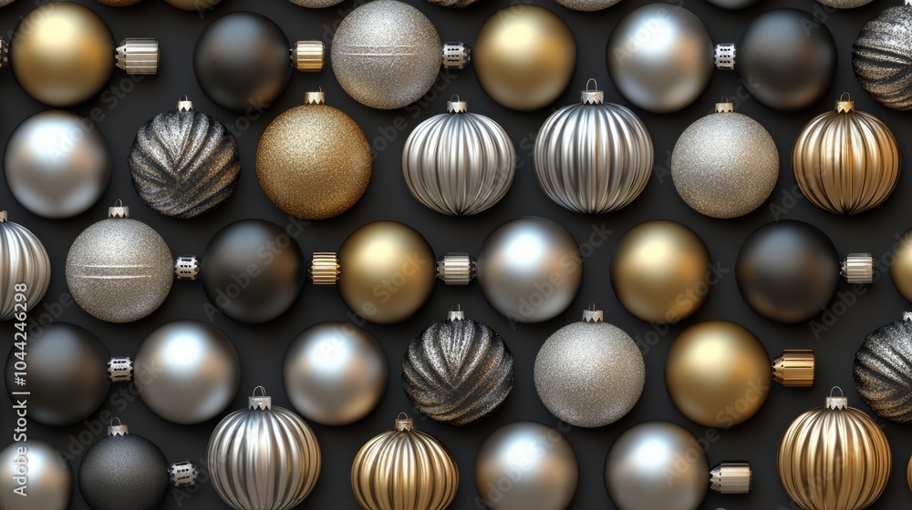 christmas background with golden and silver ornament christmas background with golden and silver ornament