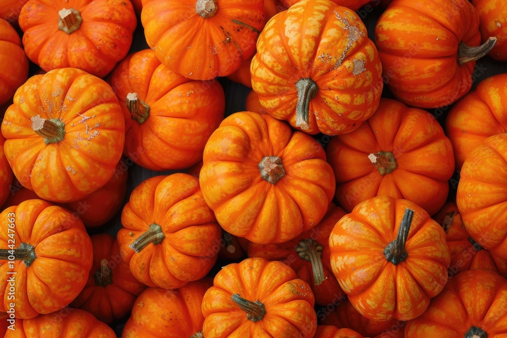 group of small, bright orange pumpkins with various markings piled together group of small, bright orange pumpkins with various markings piled together