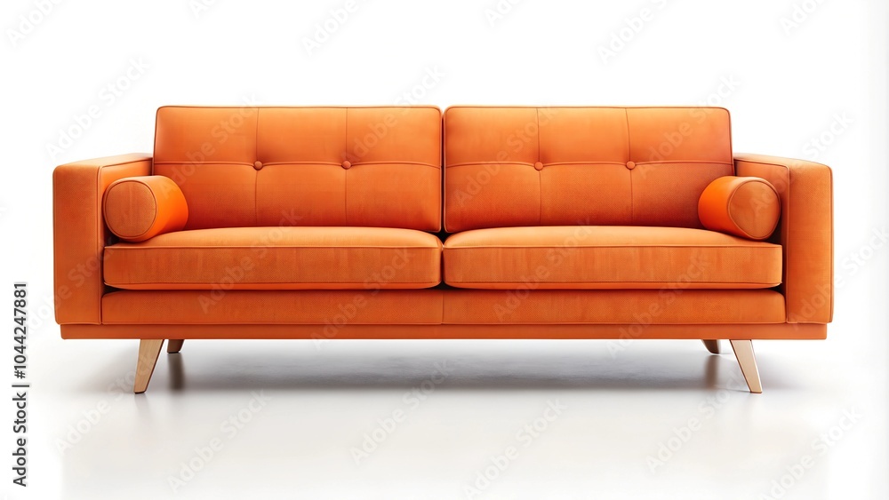 Fototapeta premium red sofa isolated on white