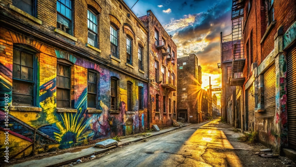 Fototapeta premium Urban Exploration Photography with Gold and Brown Backgrounds for Stunning Visuals and Aesthetic Appeal