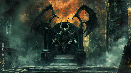 Devilish temptation the dark lord s throne of power and dominion. Demonic Overlord. Illustration