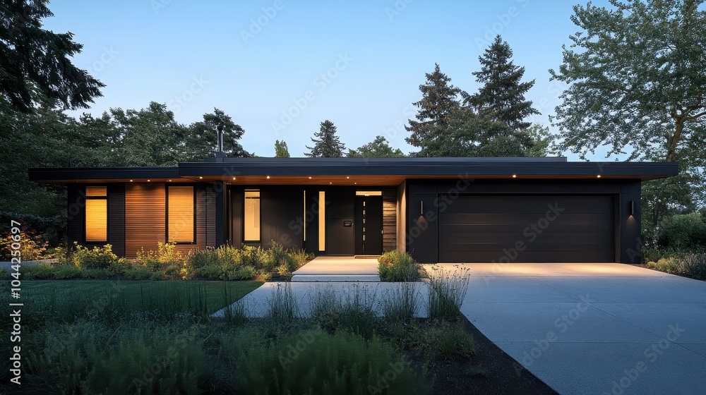 Modern Black House with Elegant Exterior Design Modern Black House with Elegant Exterior Design