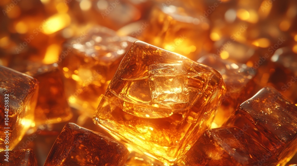 Whiskey glasses with ice cubes, warm glowing light highlighting the rich, deep amber tones, creating a luxurious, cooling vibe, glowing whiskey, premium refreshment Whiskey glasses with ice cubes, warm glowing light highlighting the rich, deep amber tones, creating a luxurious, cooling vibe, glowing whiskey, premium refreshment