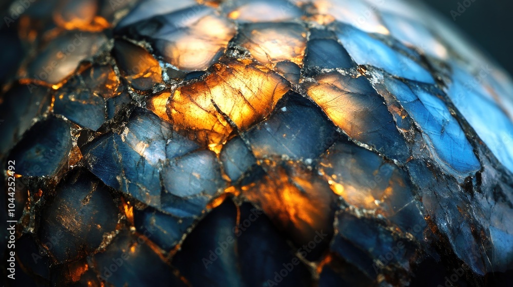Abstract close-up of a polished gemstone under light, revealing its brilliance and intricate internal patterns, showcasing elegance and beauty Abstract close-up of a polished gemstone under light, revealing its brilliance and intricate internal patterns, showcasing elegance and beauty