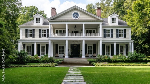 Classic Southern House with Lush Green Lawn