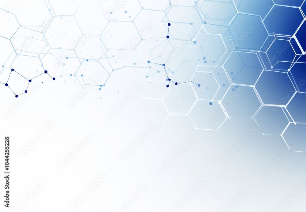 Obraz premium Abstract Background Featuring Hexagons and Connection Lines for Medical Technology