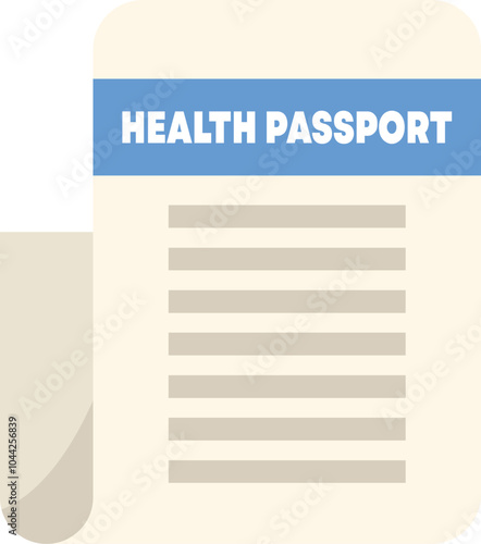 Health passport document confirming vaccination status with blue ribbon on top