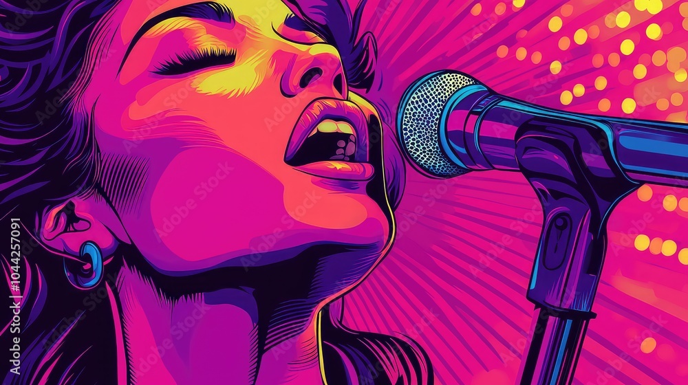 Pop Art Poster Festival And Party, Generative AI Pop Art Poster Festival And Party, Generative AI