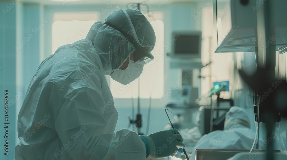 Surgeon Performing Delicate Operation in Hospital Setting Surgeon Performing Delicate Operation in Hospital Setting