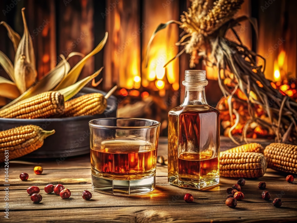 Whiskey Tasting Event Banner with Bottle, Glasses, and Corn - Perfect for Parties and Flyers Whiskey Tasting Event Banner with Bottle, Glasses, and Corn - Perfect for Parties and Flyers