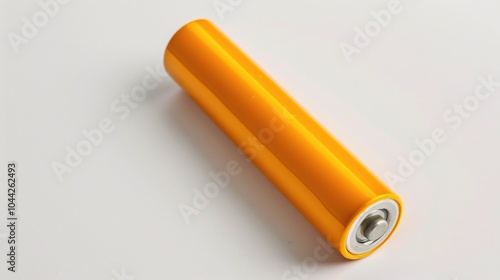 AAA Alkaline Battery on White Background - a practical and distinct visual. The AAA alkaline battery on a pure white backdrop creates a useful and recognizable scene photo