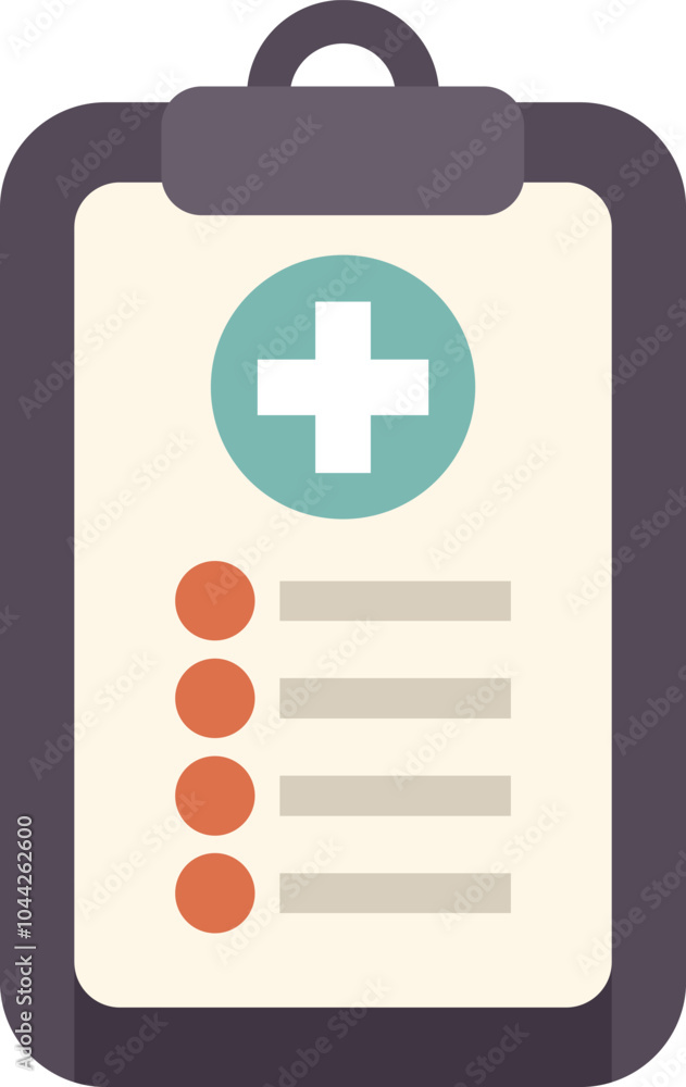 Fototapeta premium Medical clipboard with blank prescription document and health symbol is representing health insurance concept