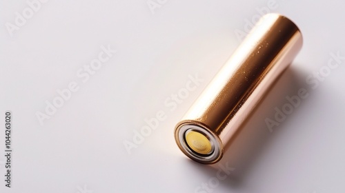 AAA Alkaline Battery on White Background - a practical and distinct visual. The AAA alkaline battery on a pure white backdrop creates a useful and recognizable scene photo