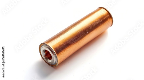 AAA Alkaline Battery on White Background - a practical and distinct visual. The AAA alkaline battery on a pure white backdrop creates a useful and recognizable scene photo