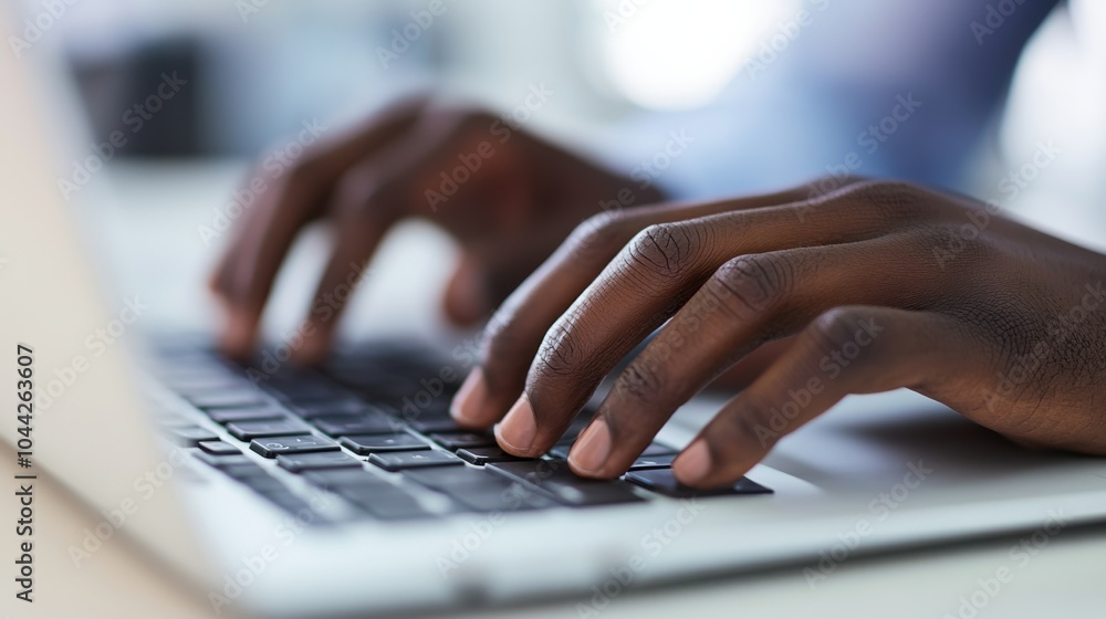 Close-Up of Hands Typing on Laptop Keyboard Close-Up of Hands Typing on Laptop Keyboard