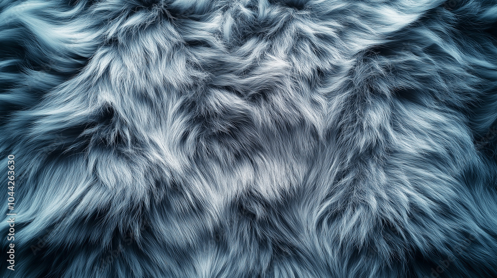 Texture of gray long wolf fur close up top view Texture of gray long wolf fur close up top view
