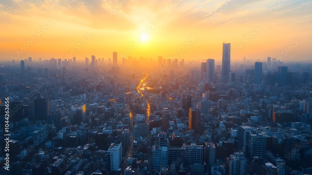 Urban life thrives with towering skyscrapers and radiant graffiti splashing the streets, a symphony of modernity and creative expression