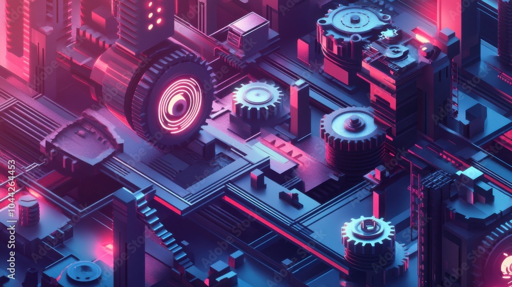 Fototapeta premium Abstract Mechanical Engineering Concept Illustration