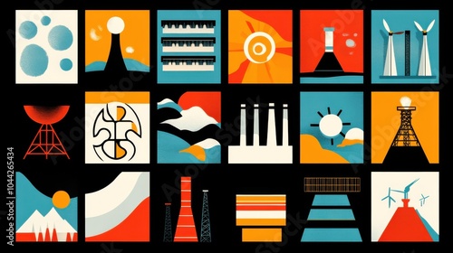 Wallpaper Mural Energy Themed Flat Vector Design Collection Torontodigital.ca