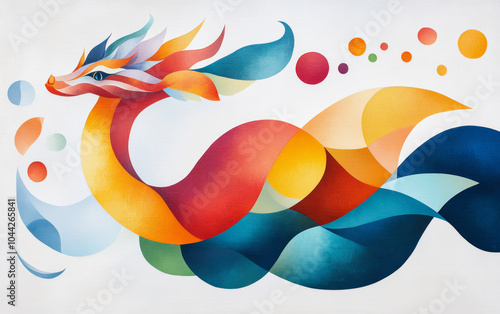 Chinese traditional mascot dragon cartoon illustration art background