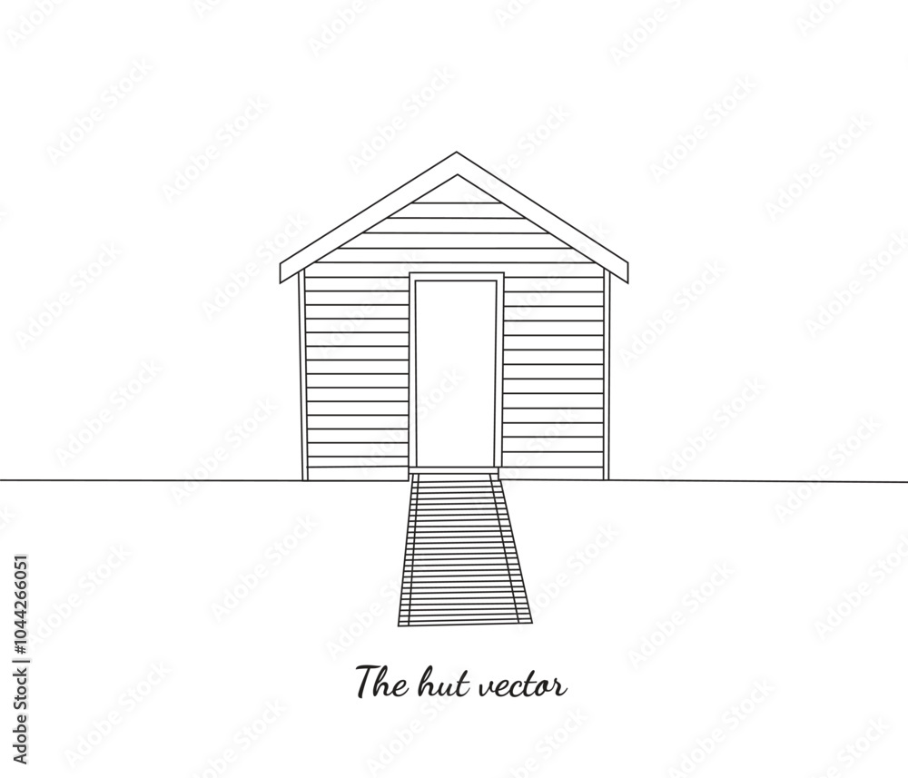 vector hand drawn the hut line art illustration. coloring page for kids and children. vector hand drawn the hut line art illustration. coloring page for kids and children.