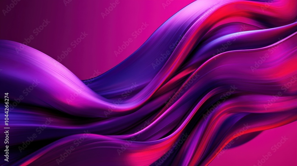 Fototapeta premium Abstract colorful wave pattern on a vibrant purple background.