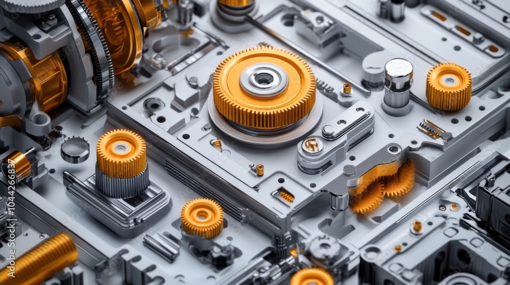 Fototapeta premium Isometric Mechanical System in 3D Design View
