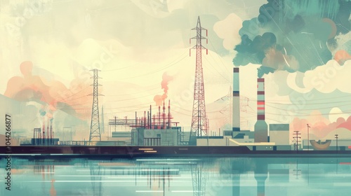 Nonrenewable Energy Resources and Nuclear Power Concept photo