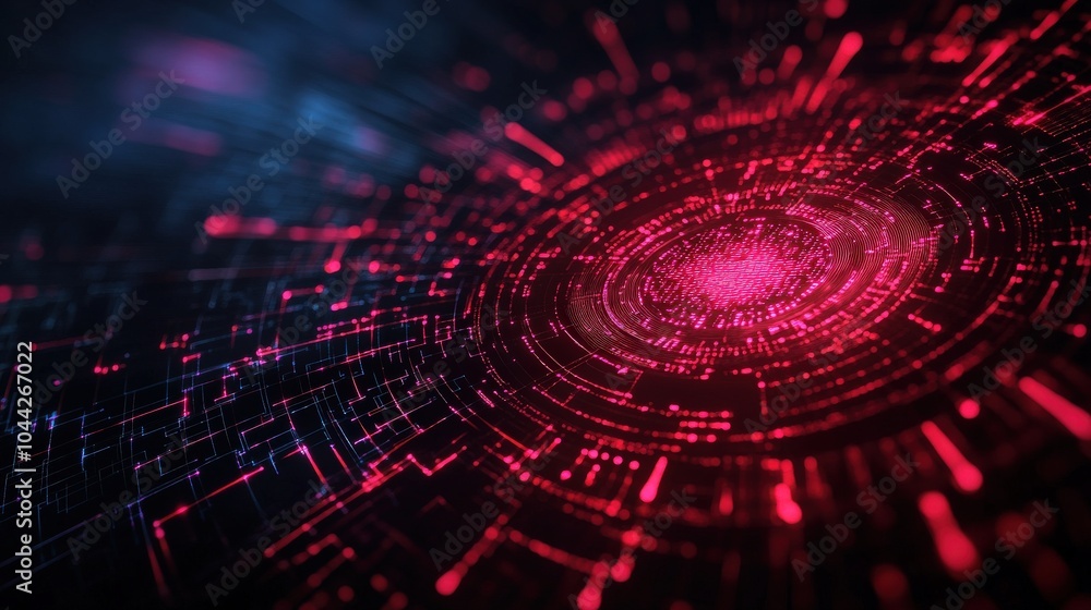 Abstract technology background with vibrant red and blue lights, digital design. Abstract technology background with vibrant red and blue lights, digital design.