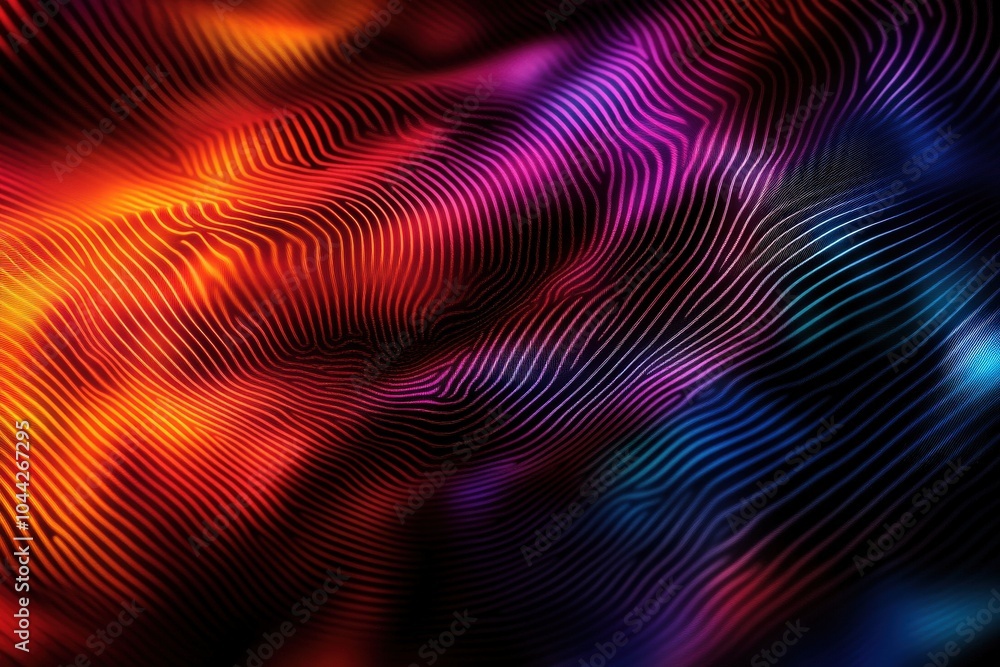 Abstract wave pattern with vibrant colors on a dark background. Abstract wave pattern with vibrant colors on a dark background.