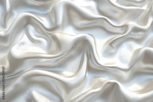 Abstract Texture of Soft, White, Draped Fabric