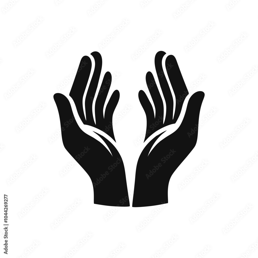 Obraz premium Hand praying logo icon design illustration