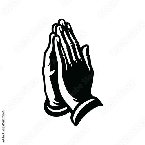 Hand praying logo icon design illustration