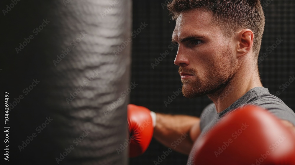 Boxer Training with Heavy Bag for Powerful Punches Boxer Training with Heavy Bag for Powerful Punches