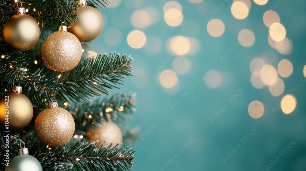 Festive Christmas Tree with Twinkling Lights and Ornaments Festive Christmas Tree with Twinkling Lights and Ornaments