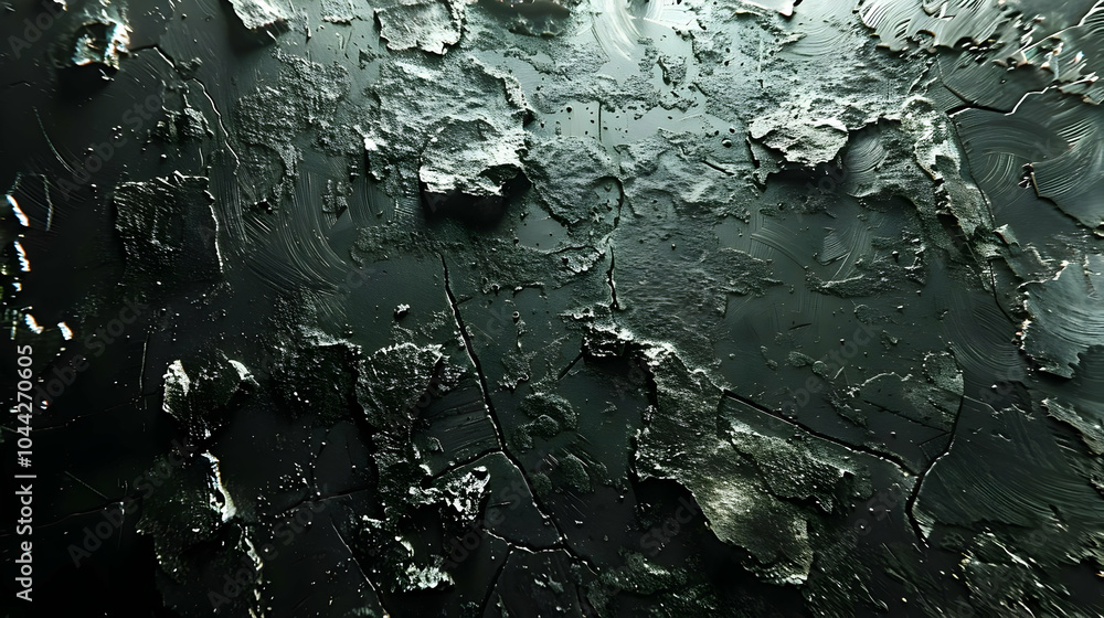 Fototapeta premium Abstract Background - Dark Green Cracked Surface