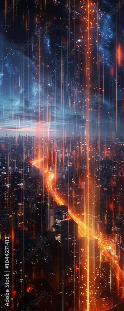 Naklejka premium Capture the essence of sound design by visually representing the transformation of a regular scene into a captivating experience through the addition of carefully crafted soundscapes Emphasize