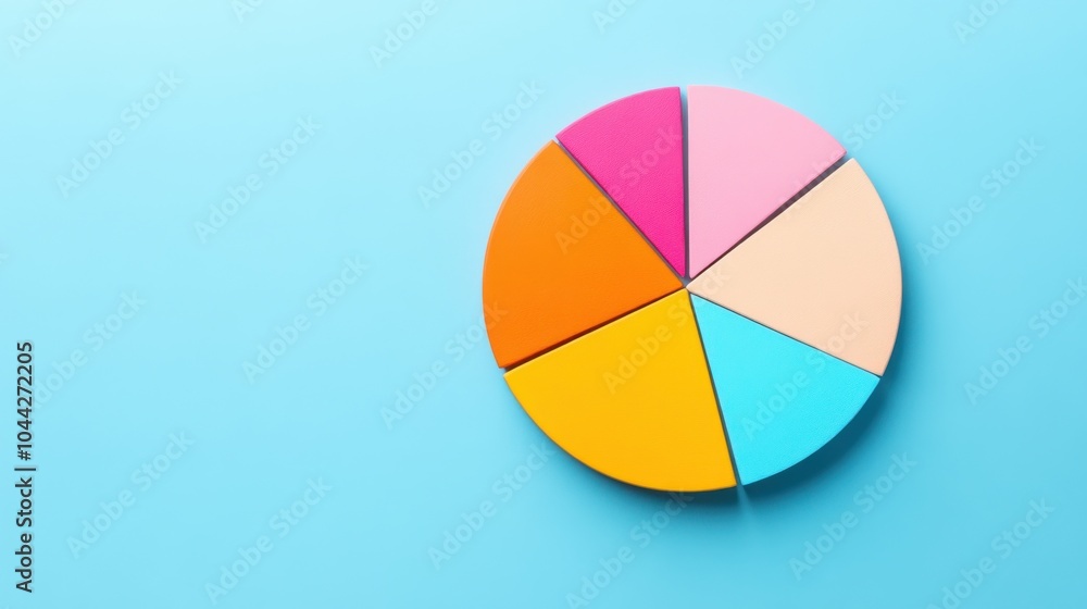 Obraz premium Colorful Pie Chart Illustrating Market Share Distribution