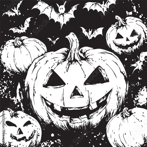 halloween background with pumpkins