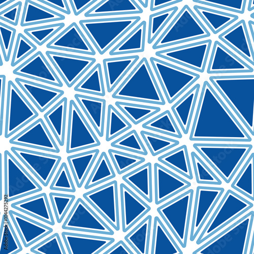 Geometric background. Rounded solid shapes in frames. Large triangles size. Single color tone style. Repeatable pattern. Awesome vector tiles. Seamless vector illustration.