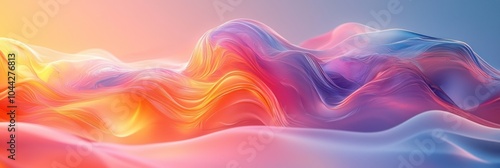 Abstract Wavy Landscape with Vibrant Gradient Colors