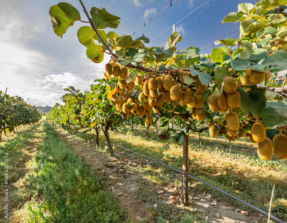 Kiwi fruit on the vineyard in summer, Turkey. Kiwi fruit on the vineyard in summer, Turkey.