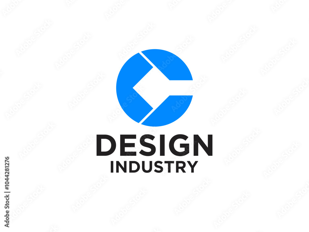 Abstract Letter C Logo Gradient Circular Rounded with Connected Dots.