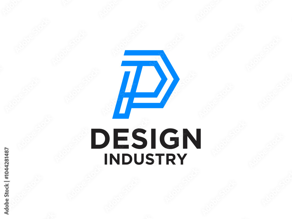 Modern Initial Letter P Logo. Blue Geometric Shape isolated on White Background. Usable for Business and Branding Logos. Modern Initial Letter P Logo. Blue Geometric Shape isolated on White Background. Usable for Business and Branding Logos.